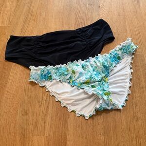 Victoria's Secret LARGE Lot of 2 Cheeky Ruched Bikini Bottoms